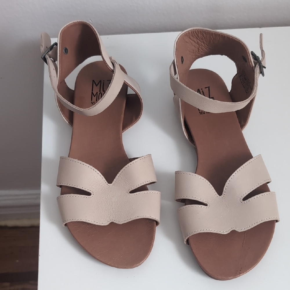 Miz Mooz Beige Ankle Strap Sandals